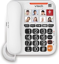 VTECH SN1127 Amplified Corded Answering System. 8 Photo Speed Dial, White