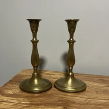 Pair of Vintage Brass Candlestick Holders Candle Stick India 9.5 in
