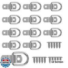 GardEasy 12 Pack D Rings Tie Down Anchors Hooks Heavy Duty 1/4" Trailer Ancho