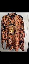 NWT Premier 2XL Button Shirt W/BAROQUE Pattern W/MEDUSA Head W/Versace Look 