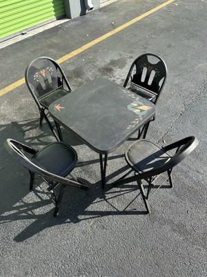 Folding table and chairs Louis Rastetter and Sons