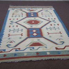 Hand Knotted Dhurrie Kilim Rug Color Multicolor Handmade Design Carpet Rug