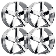 Set-4 2crave N65 24x10 5x5.55x139.7 15mm Chrome Wheels Rims 24 Inch