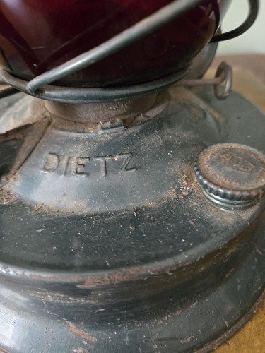 Antico 1923 Dietz Piccolo Gigante RR Lanterna Piccolo Mago Globo Rosso Dipinto Blu - Foto 22 di 22