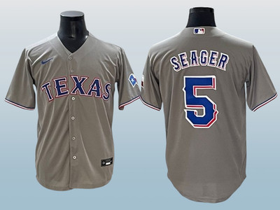 Men's Texas Rangers #5 Corey Seager Gray Cool Base Stitched