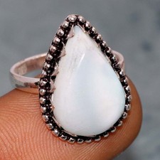 Rainbow Moonstone 925 Silver Plated Ring US 6 Best Friend Gift MJ