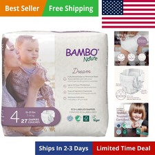 Eco-Friendly Baby Diapers, Size 4 15-31 Lbs, 27 Count