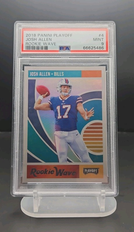 2018 Panini Playoff Josh Allen Rookie Wave #4 RC PSA 9 MINT Buffalo Bills