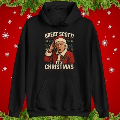 Doc Back To The Future Christmas Hoodie Great Scott Retro Time Travel Hoodie Top