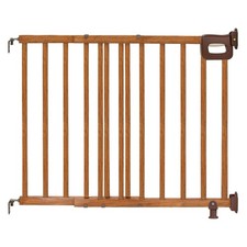 Wood Banister  Stair Safety Pet and Baby Gate, 32"-48" Wide, 33" Tall- Cherry
