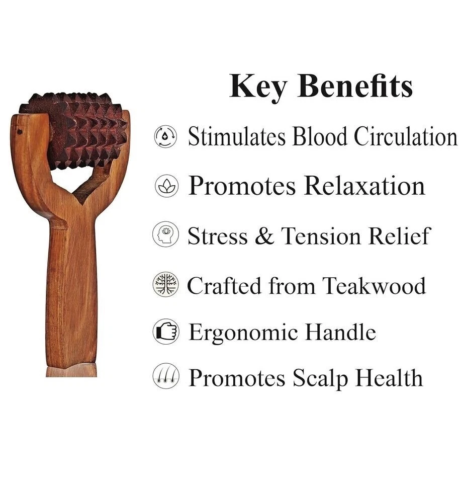 Wooden Roller | Manual Head Massager | Promotes Hair Growth - Image 3 of 4