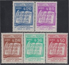 Paraguay A- 436/40 1966 Book Paraguay Of Fire By Rubén Darío MNH