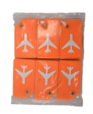 Lot of 10 Gostwo Silicone Luggage Tags For Suitcase/Bags/Totes Orange Labels