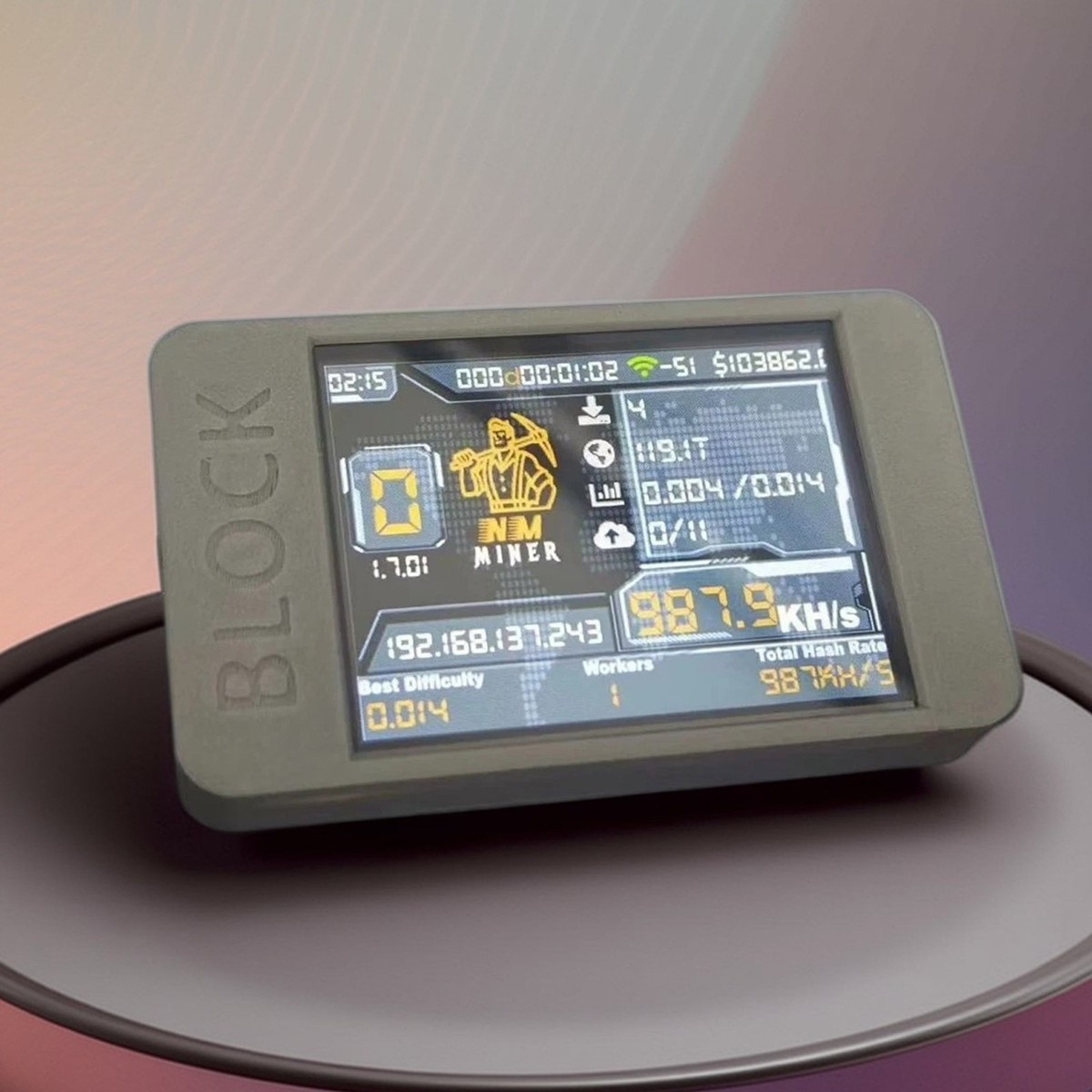 Crazy 1000 KH/S!!! Bitcoin Lottery Miner 2.8-Inch **18x Faster than  Nerdminer yH