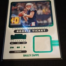 2022 Panini Contenders Rookie Ticket Bailey Zappe RTS-BZA Memorabilia Patriots