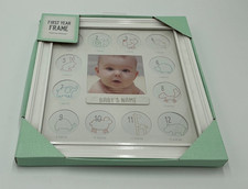 Stepping Stones Monthly Milestones Baby First Year Picture Frame Nursery Decor