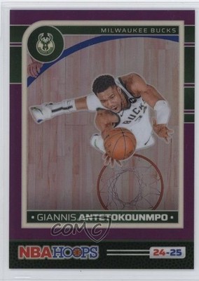 2024 Panini NBA Hoops Premium Purple Prizm /249 Giannis Antetokounmpo #166 1k9t