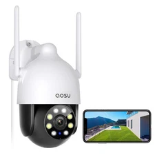 2K Security Cameras Outdoor/Home, 360°Pan-Tilt View Timed Cruise 2.4G WiFi Se...