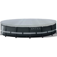 Intex Abdeckplane Ø 488 Cm Rund Grau Vinyl Frame Pool Abdeckung Poolabdeckplane