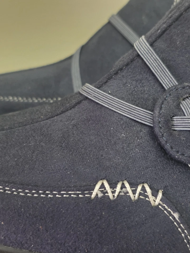 Zapatos Clásicos Mujer 7.5M Azul Sin Cordones Mocasines Gamuza Como Hechos por el Hombre Foto 3 de 4