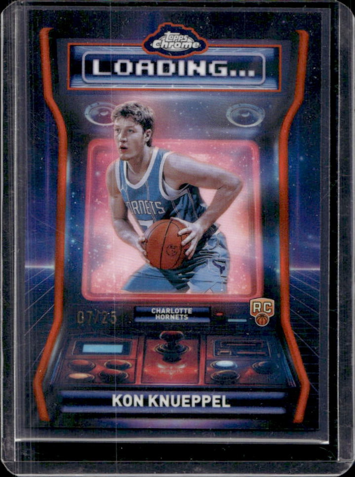 2025-26 Topps Chrome Kon Knueppel Loading RC Orange Refractor #/25 Hornets