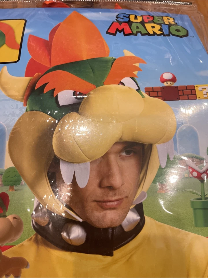 Nintendo Super Mario Bros King Koopa Bowser Shell Sombrero Disfraz SOLO TOCADO NUEVO Foto 2 de 4