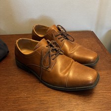 Alfani Dress Shoes Mens 11 M Adam Oxford Brown Faux Leather Square Toe Casual