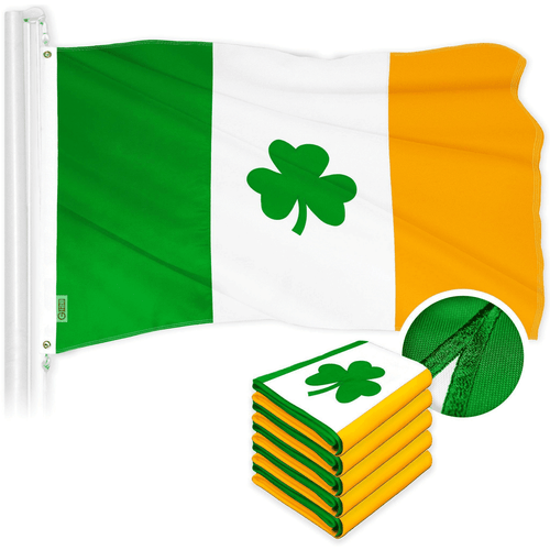 5 Pack: Ireland Irish Shamrock Flag 2.5x4 Ft ToughWeave Series