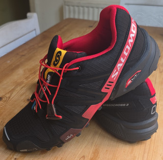 Salomon Speedcross 3 Men's Cushioned Running Trainers Black/Red UK 12 US 13