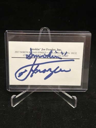 SMOKIN' JOE FRAZIER BOXING LEGEND AUTOGRAPH SIGNED BUSINESS CARD JSA COA HOF