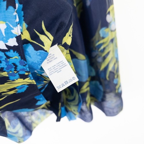 Boden Pure Silk Tulle Skirt Navy Blue Green Floral Size 10 Regular - Picture 7 of 8