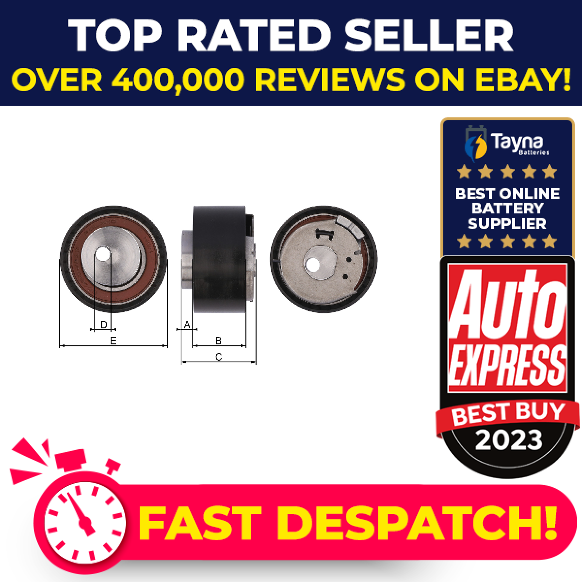 Timing Belt Tensioner fits FIAT PUNTO 176, 188, 199 1.2 1.4 1997 on 46403679 New
