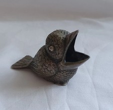 ❀ۣ❀ ANTIKER VIKTORIANISCHER silberfarbener Zinn BABY VOGEL STREICHHOLZ VESTA HALTER ❀