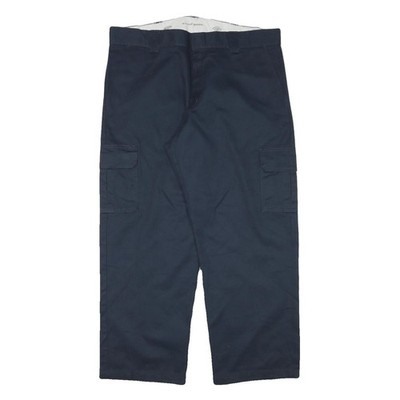 DICKIES Herren Relaxierte Navy Baumwollmix Cargohose W39 L29 Reißverschluss