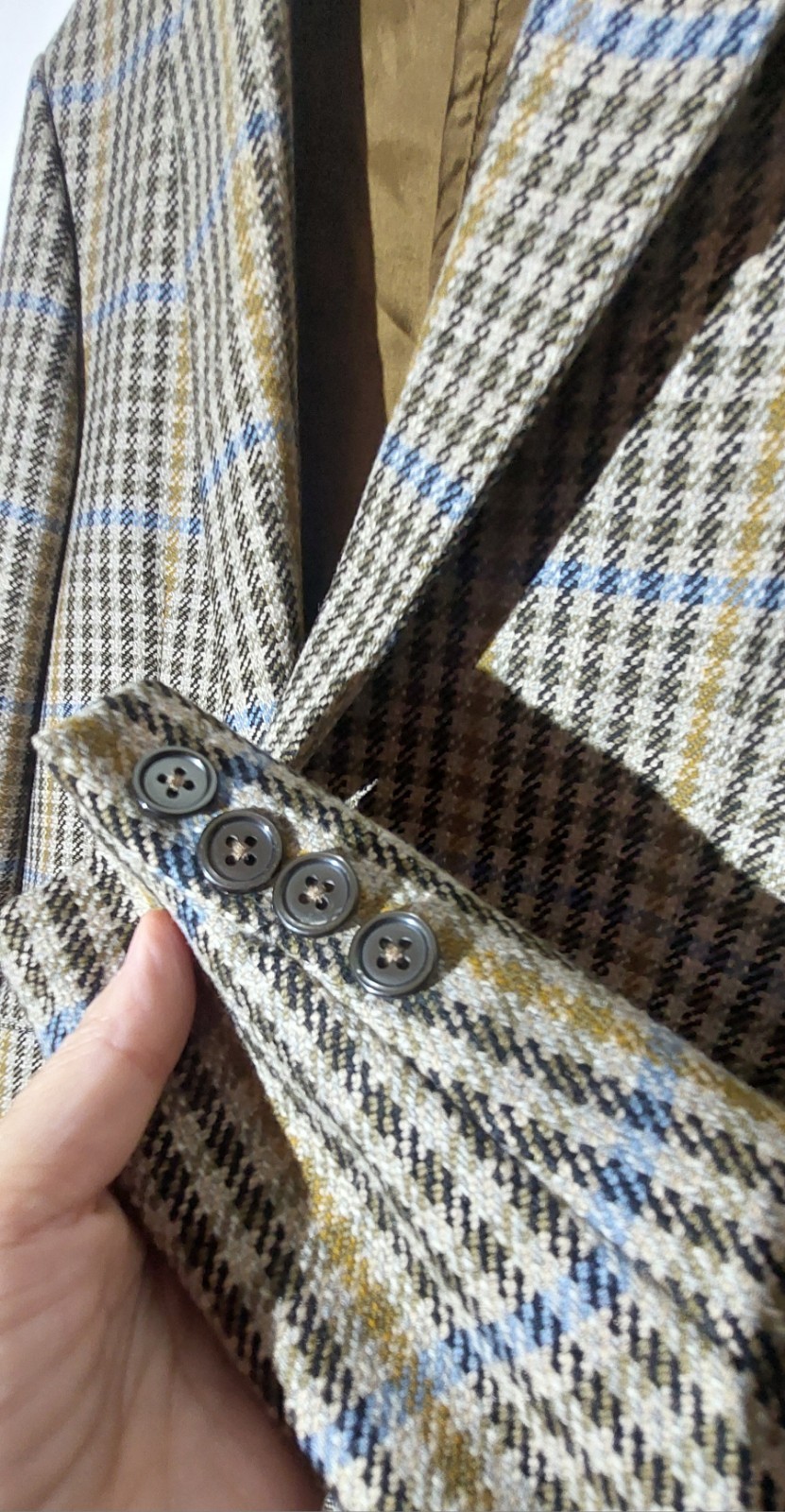 FILA Giacca tweed vintage ALKIT Savile Row London pied de poule stile country lana 42"