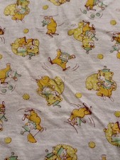 70s Vintage Carters 16x21 Bassinet Sheet Size Crib yellow/orange Clowns Bears