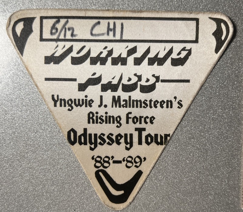 Yngwie Malmsteen Backstage Pass. Rising Force Odyssey Tour 1988. Chicago Show.