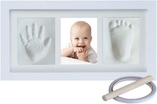 Baby Hand and Footprint Keepsake, Non-Toxic Clay Photo Frame Registry Kit for Wa