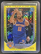 2025-26 Bowman Jalen Brunson Chrome Yellow X-Fractor #/75 Knicks