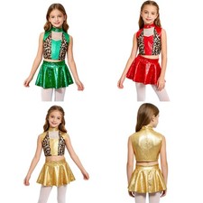 Girls Dance Costume Stage Performance Skirt Set Stretchy Dance Set Jazz Dance