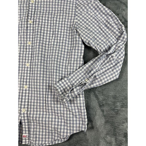 Vineyard Vines Murray Hemd Med Slim Fit blau weiß kariert Button Down adrett * - Bild 7 von 10