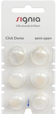 10x Signia Click Semi-open Domes 6er Blister Weiß Hörgeräteschirmchen Silikon