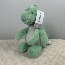 Carter's Green Gray Dinosaur Plush Stuffed Animal Lovey Soft Baby Toy Dino