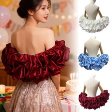 Ruffles Wedding Wraps Satin Bridal Formal Party Shrug Women Accessories Capes