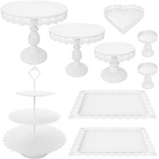 Set of 9 Cake Stands Metal Cupcake Stand Set Multiple Styles Candy Fruit Disp...