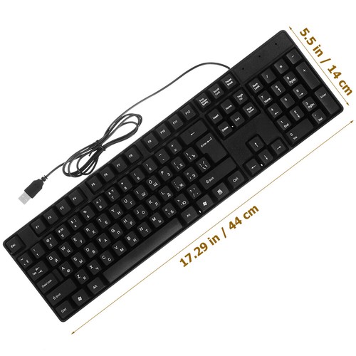 USB Keyboard Keyboard Laptop Full Size Keyboard USB Wired Keyboard - Picture 4 of 12