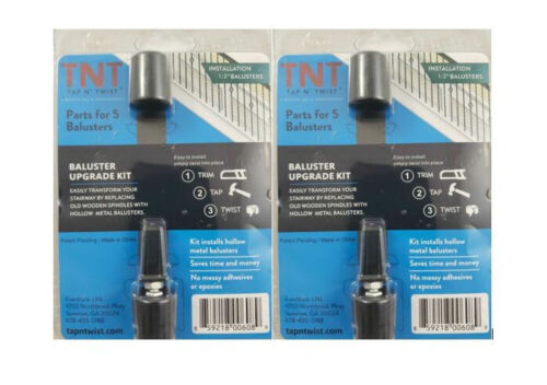 Tap N' Twist Easy Baluster Upgrade Kit, Teile für 10 (1/2") Neu Versiegelt 2 Kits