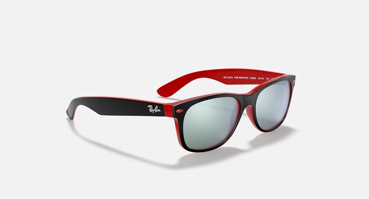 Ray-Ban RB2132M Scuderia Ferrari Matte Black on Red/Silver Flash