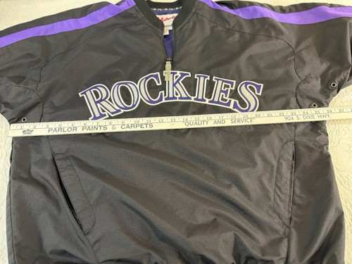 Colorado Rockies Quarter Zip Pullover Authentic Majestic MLB Windbreaker Size M - Picture 15 of 24