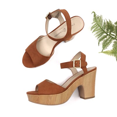 Chinese Laundry Women's Theresa Orange Strappy Platforms